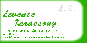 levente karacsony business card